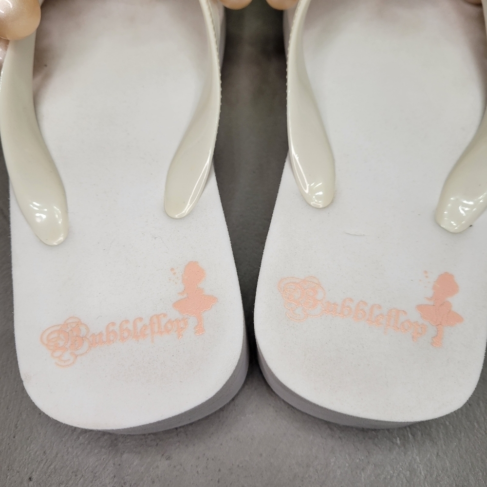 💍💎Platform Wedding Bridal Flipflops Women Size 6 [EUC] with Bubbles - Picture 11 of 17